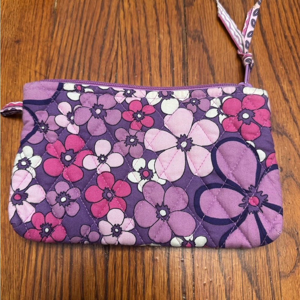 VERA BRADLEY PETAL POWER PURPLE SMALL COSMETIC BAG - USED - VERY RARE